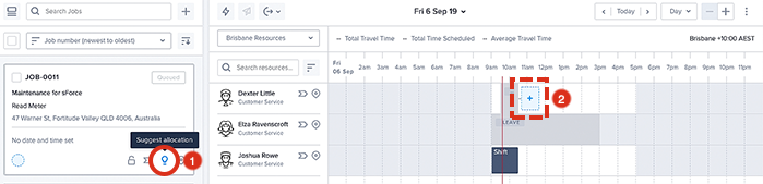 Using the suggest feature in the scheduling console with a mixed availability set.