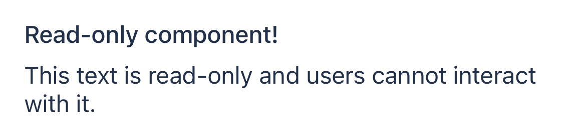 Read-only component example in Skedulo Plus