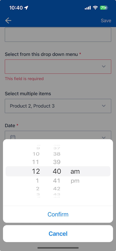 Time component example in Skedulo Plus