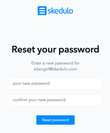 reset password