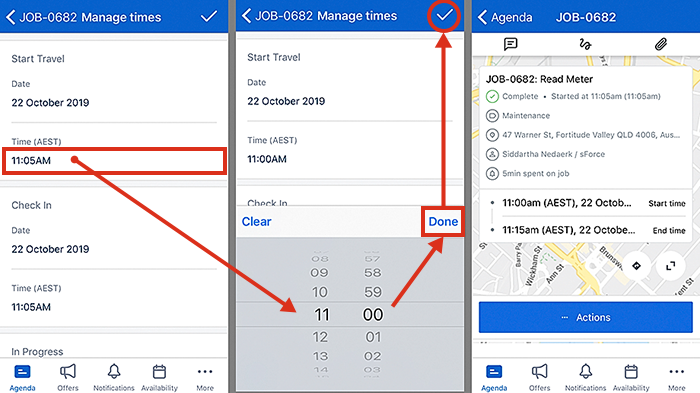 How to adjust or manage job allocation status times in Skedulo.