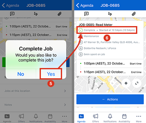 How to create a completion note on Skedulo, while the job is in progress, and complete the job on save.