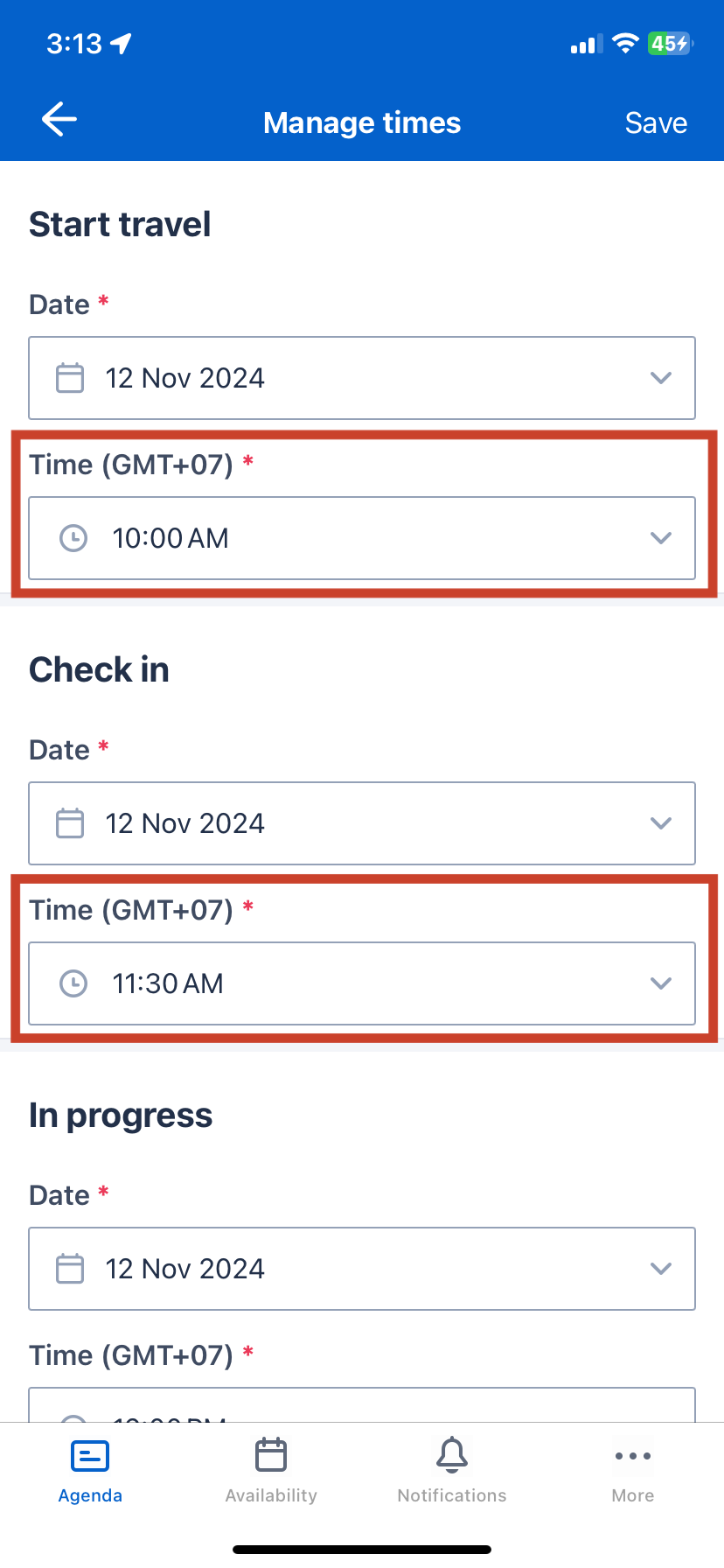 Adjust job timestamp