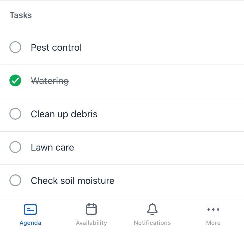 Task checklist