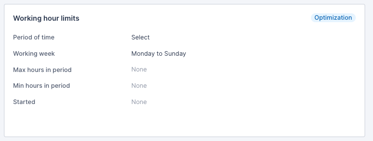 The section of the resource&rsquo;s Details tab showing the configuration options for applying working hour limits.