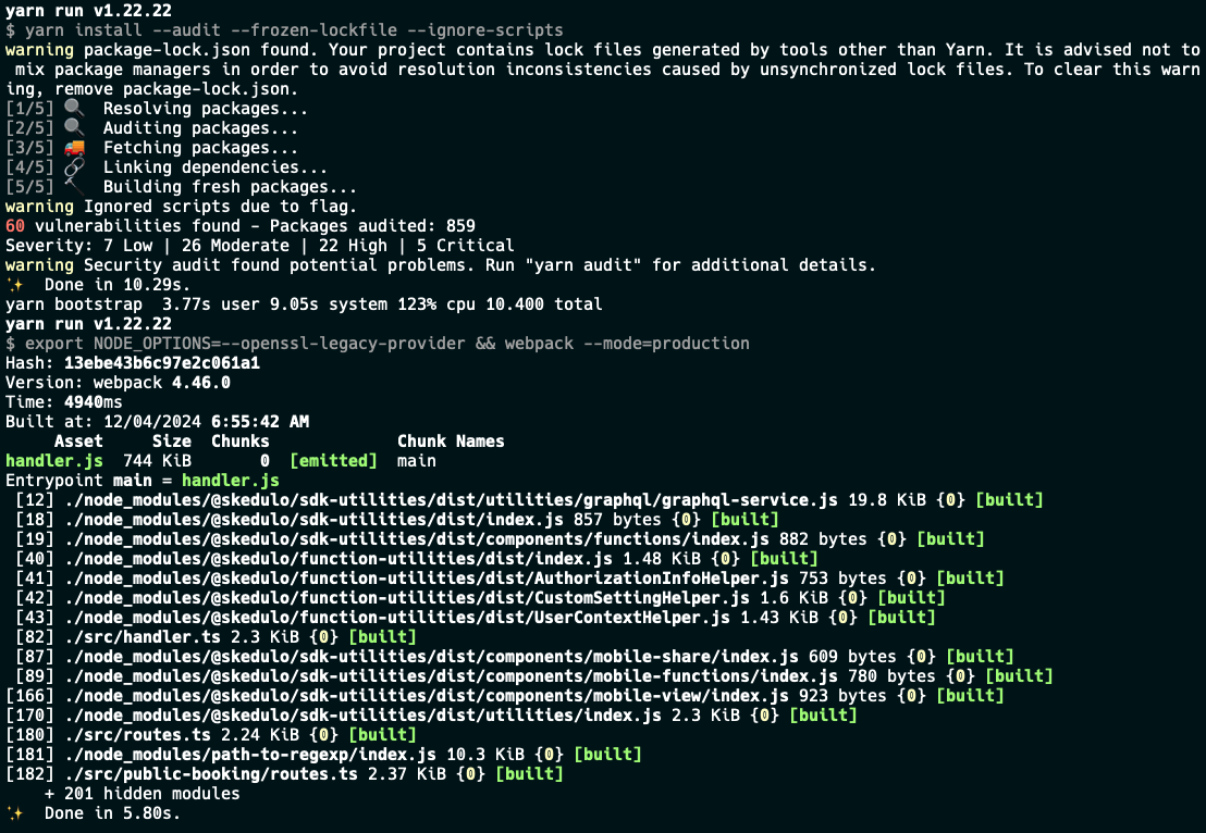 measure time to build function